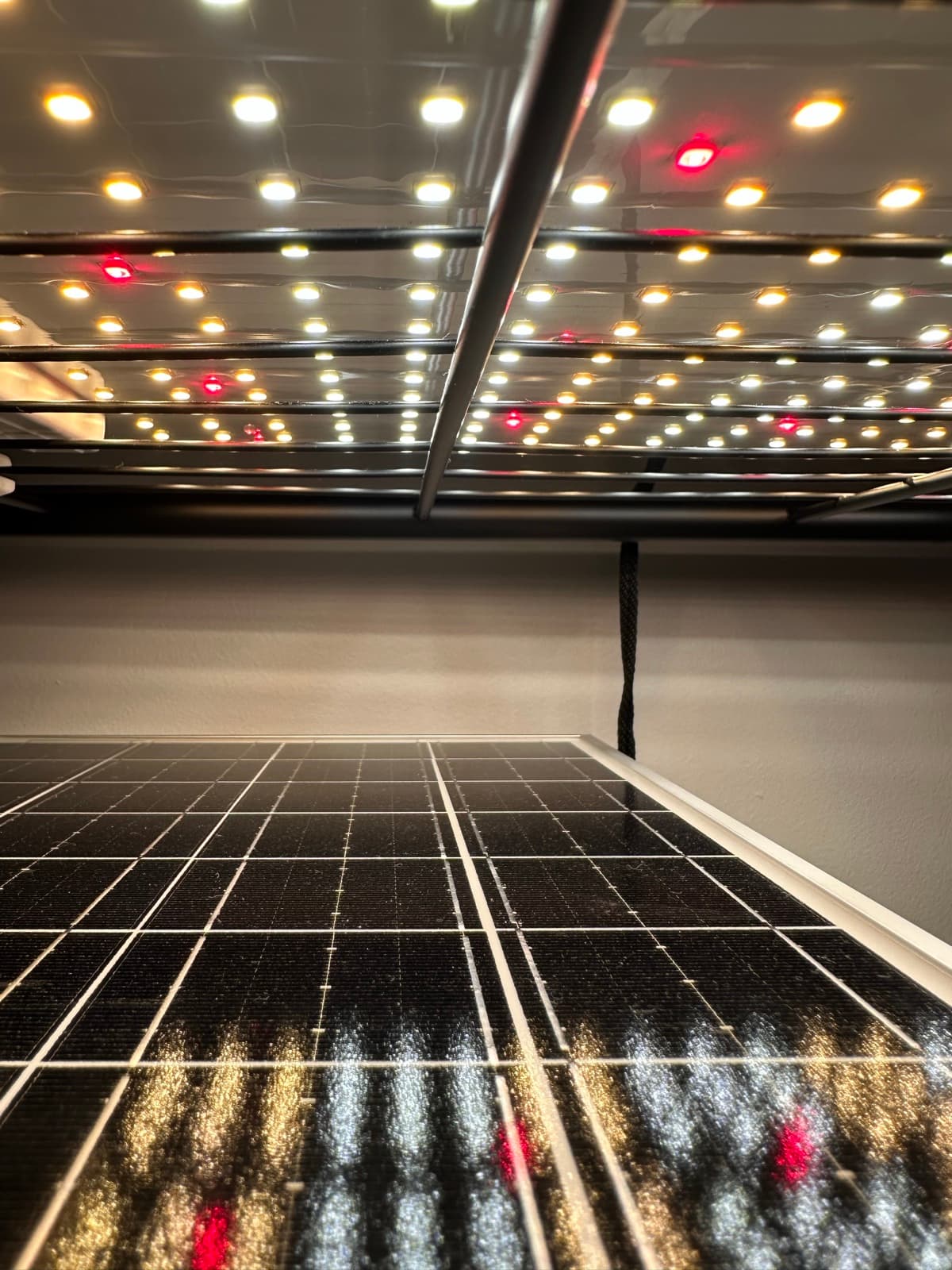 Indoor sun: characterizing the panel under the grow-light array.